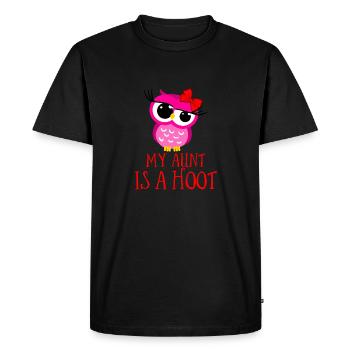 My Aunt Is A Hoot Funny Owl Birds Of Prey Nocturn - Men's Premium Organic T-Shirt - black - Front - Nico (187cm)