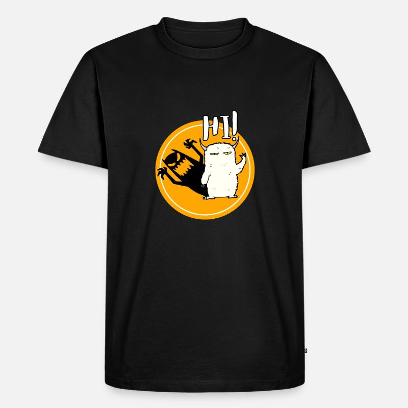 Hallo! - Männer Premium Bio T-Shirt - Schwarz