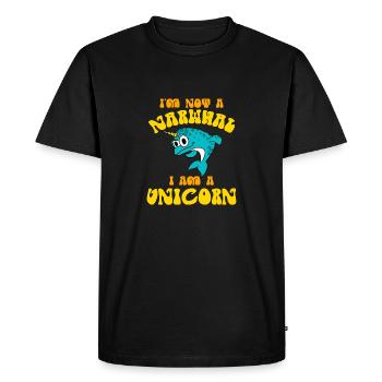 I'm Not A Narwhal, I Am A Unicorn Funny Sea Animal - Men's Premium Organic T-Shirt - black - Front - Nico (187cm)