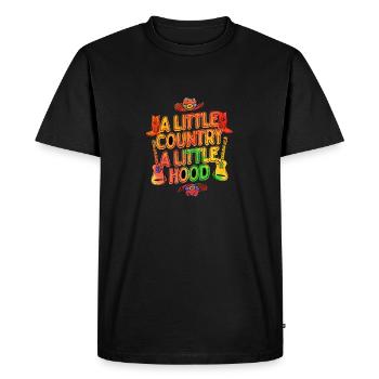 Un peu de pays Un petit quartier Musique Western - T-shirt Premium bio Homme - noir - Devant - Nico (187cm)