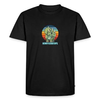 Idée cadeau Henryceratops pour Henry - T-shirt Premium bio Homme - noir - Devant - Nico (187cm)