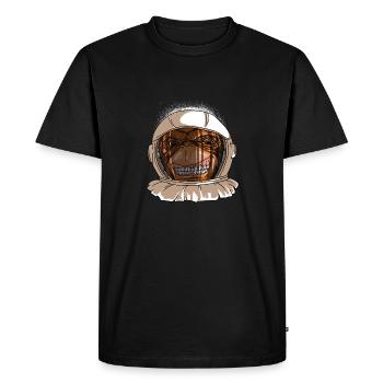 Astronaut Monkey Head Funny Smiling Space Monkey - Men's Premium Organic T-Shirt - black - Front - Nico (187cm)