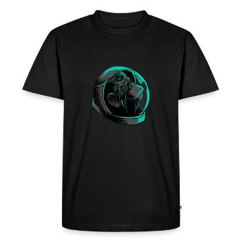 Cool Astronaut Monkey Head T-Shirt - Funny Ape - Men's Premium Organic T-Shirt - black - Front - Nico (187cm)