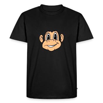 Funny Cute Monkey Ape Whole Face Animal Primate - Men's Premium Organic T-Shirt - black - Front - Nico (187cm)