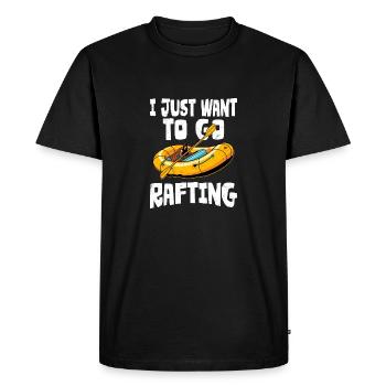 Je veux juste faire du rafting en eau vive - T-shirt Premium bio Homme - noir - Devant - Nico (187cm)