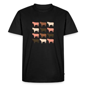 Cows - Men's Premium Organic T-Shirt - black - Front - Nico (187cm)