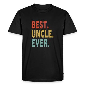 Vintage Meilleur Oncle Couleurs Rétro Meilleur Oncle Jamais - T-shirt Premium bio Homme - noir - Devant - Nico (187cm)