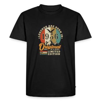 Original 1956 Birthday Gift 1956 Authentic - Men's Premium Organic T-Shirt - black - Front - Nico (187cm)