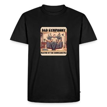 Symphonie papa - T-shirt Premium bio Homme - noir - Devant - Nico (187cm)