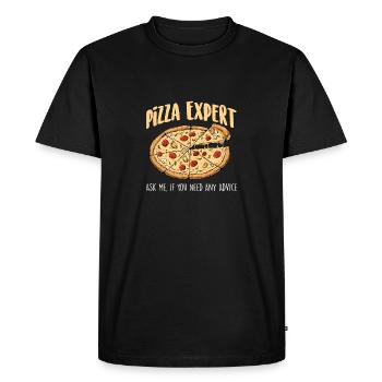 Pizza Expert Ask Me - Food Lover - Men's Premium Organic T-Shirt - black - Front - Nico (187cm)