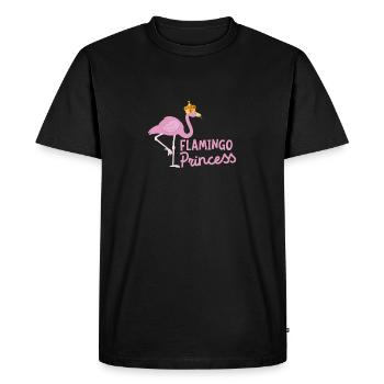 Princesse flamant rose Magnifique couronne échassier amoureux des oiseaux - T-shirt Premium bio Homme - noir - Devant - Nico (187cm)