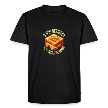 Un câlin entre deux tranches de pain Grilled cheese S - T-shirt Premium bio Homme - noir - Devant - Nico (187cm)