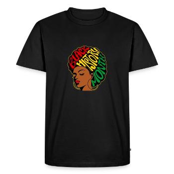 Mois de l’histoire des Noirs Journée MLK Racines africaines - T-shirt Premium bio Homme - noir - Devant - Nico (187cm)