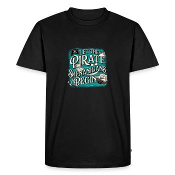 Let The Pirate Shenanigans Begin - Buccaneer - Men's Premium Organic T-Shirt - black - Front - Nico (187cm)