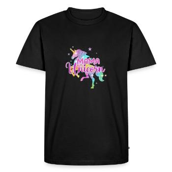 Mama Unicorn - Mythical Animal Fantasy Creature - Men's Premium Organic T-Shirt - black - Front - Nico (187cm)