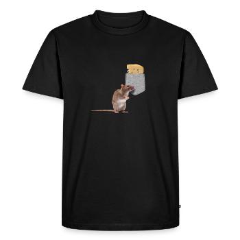 Souris Cherchant Du Fromage Dans Votre Fausse Poche Fun - T-shirt Premium bio Homme - noir - Devant - Nico (187cm)