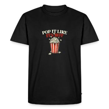 Pop It Like It's Hot - Popped Corn Kernel Snack - Men's Premium Organic T-Shirt - black - Front - Nico (187cm)