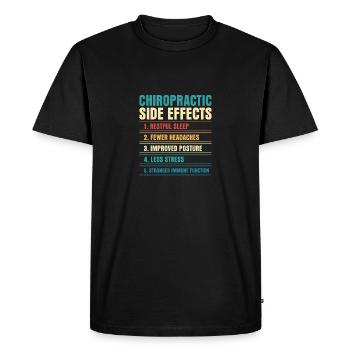 Effets secondaires de la chiropratique Physiothérapeute Chiro - T-shirt Premium bio Homme - noir - Devant - Nico (187cm)