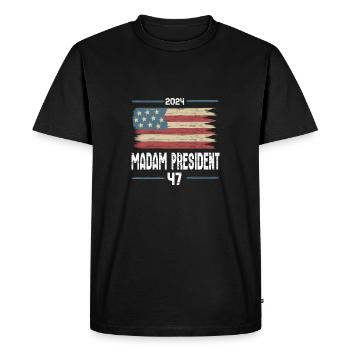Madam President Kamala Harris vintage - Men's Premium Organic T-Shirt - black - Front - Nico (187cm)