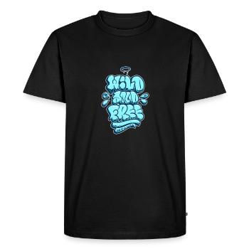 Sauvage et gratuit Asik Graffiti Throwup Style simple - T-shirt Premium bio Homme - noir - Devant - Nico (187cm)