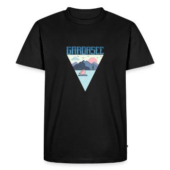 Lake garda - Men's Premium Organic T-Shirt - black - Front - Nico (187cm)