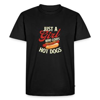 Just A Girl Who Loves Hot Dogs - BBQ Lover Humor - Men's Premium Organic T-Shirt - black - Front - Nico (187cm)