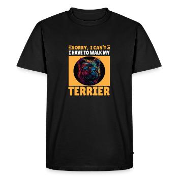 Funny Terrier Saying Dog Gift - Men's Premium Organic T-Shirt - black - Front - Nico (187cm)