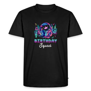 Music Lover's Birthday Squad Party Fun Graphic - Men's Premium Organic T-Shirt - black - Front - Nico (187cm)
