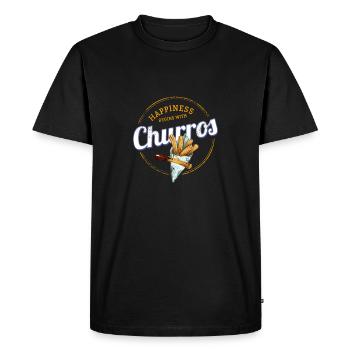 Churro Snack Dessert Vintage Rétro Street Food - T-shirt Premium bio Homme - noir - Devant - Nico (187cm)