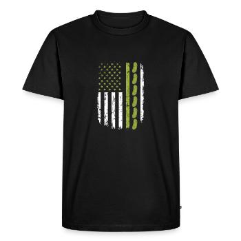 Pickle US Flag - Patriotic Pickle Lover - Men's Premium Organic T-Shirt - black - Front - Nico (187cm)