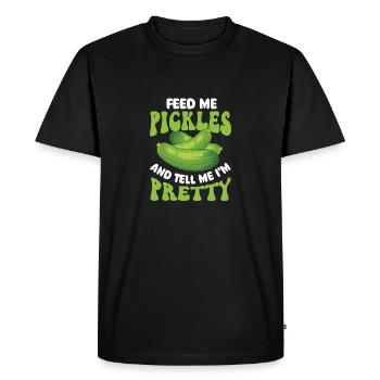 Nourrissez-moi de cornichons et dites-moi que je suis jolie - T-shirt Premium bio Homme - noir - Devant - Nico (187cm)