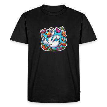 Silly Goose fait fuir les papillons - T-shirt Premium bio Homme - noir - Devant - Nico (187cm)