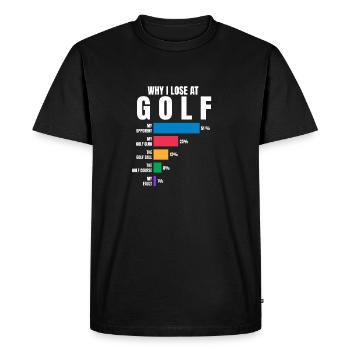 Why I lose at Golf - Men's Premium Organic T-Shirt - black - Front - Nico (187cm)