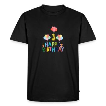 Happy Birthday 3rd Birthday - Men's Premium Organic T-Shirt - black - Front - Nico (187cm)
