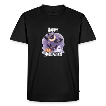 Halloween – Joyeux Halloween Chauves-souris mignonnes - T-shirt Premium bio Homme - noir - Devant - Nico (187cm)