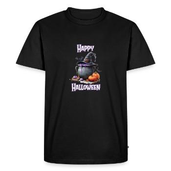 Halloween – Happy Halloween, Witch’s Kitchen, Chaudron de la sorcière - T-shirt Premium bio Homme - noir - Devant - Nico (187cm)