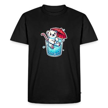 ours polaire glacon - T-shirt Premium bio Homme - noir - Devant - Nico (187cm)