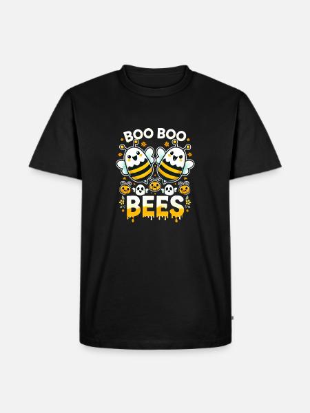 Cute Bee Ghost Halloween - Men's Premium Organic T-Shirt - black