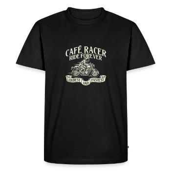 Café Racer Ride Forever Loudest And Fastest - Men's Premium Organic T-Shirt - black - Front - Nico (187cm)