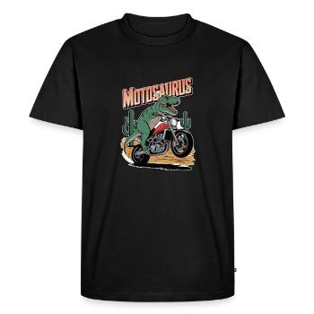 motosaurus - dinosaure et moto - T-shirt Premium bio Homme - noir - Devant - Nico (187cm)