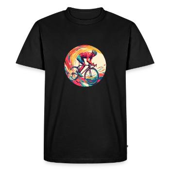 Road cyclist, cyclist - Men's Premium Organic T-Shirt - black - Front - Nico (187cm)