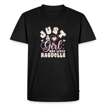 Just A Girl Who Loves Ragdolls Cat Kitten Mother - Men's Premium Organic T-Shirt - black - Front - Nico (187cm)