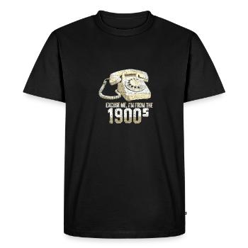 Phone Dial Saying Funny Gift Idea - Men's Premium Organic T-Shirt - black - Front - Nico (187cm)