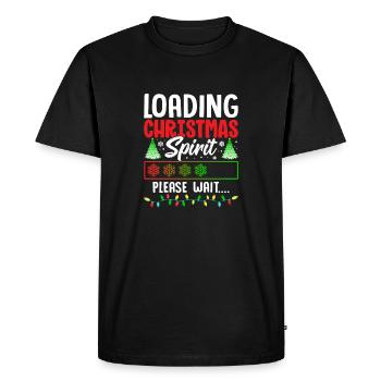 Loading Christmas Spirit Please Wait.... Holiday S - Men's Premium Organic T-Shirt - black - Front - Nico (187cm)