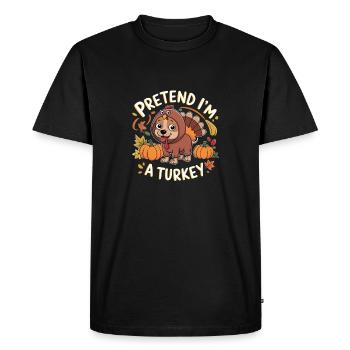 Chien déguisé en Dinde - Thanksgiving Fun - T-shirt Premium bio Homme - noir - Devant - Nico (187cm)