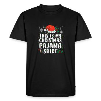 This Is My Christmas Pajama Shirt Santa Nap Sleep - Men's Premium Organic T-Shirt - black - Front - Nico (187cm)