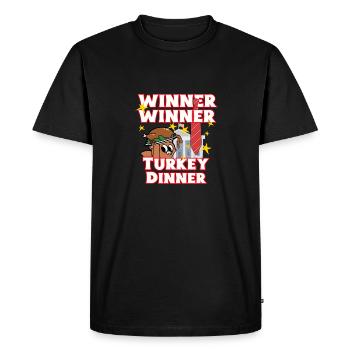 Joyeux dîner Trumpsgiving - T-shirt Premium bio Homme - noir - Devant - Nico (187cm)