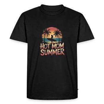 hot mom summer - surf - T-shirt Premium bio Homme - noir - Devant - Nico (187cm)