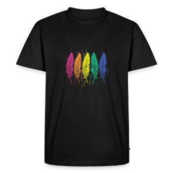 FEATHERS - Men's Premium Organic T-Shirt - black - Front - Nico (187cm)