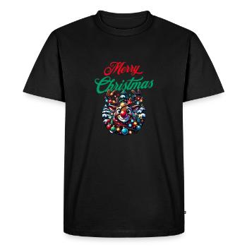 Joyeux Noël souhaite drôle de renne - Noël - T-shirt Premium bio Homme - noir - Devant - Nico (187cm)